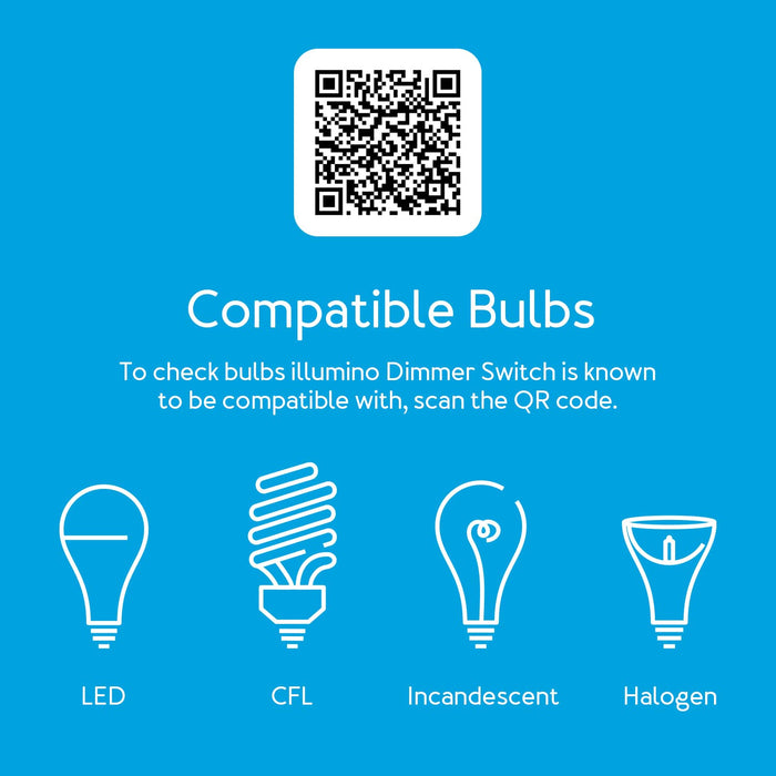 Z-Wave dimmer switch compatible with LED, CFL, incandescent, and halogen bulbs