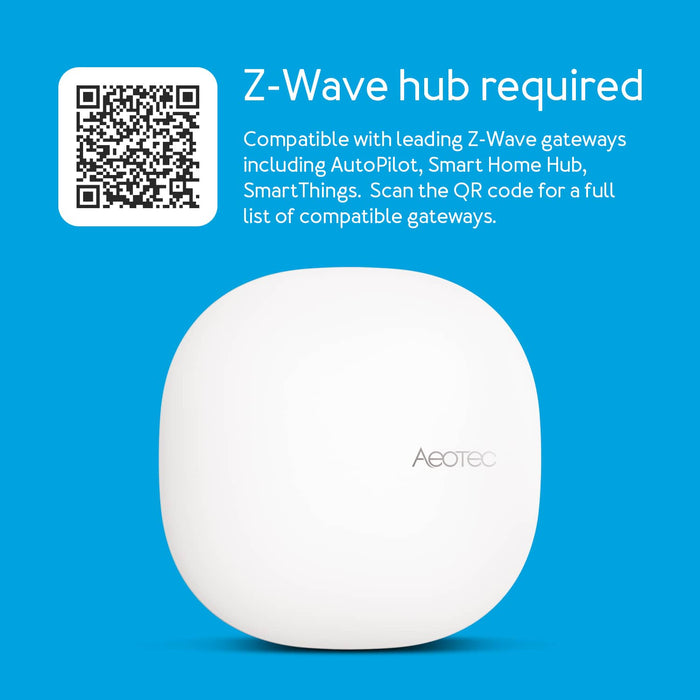 Compatible with SmartThings and other Z-Wave hubs